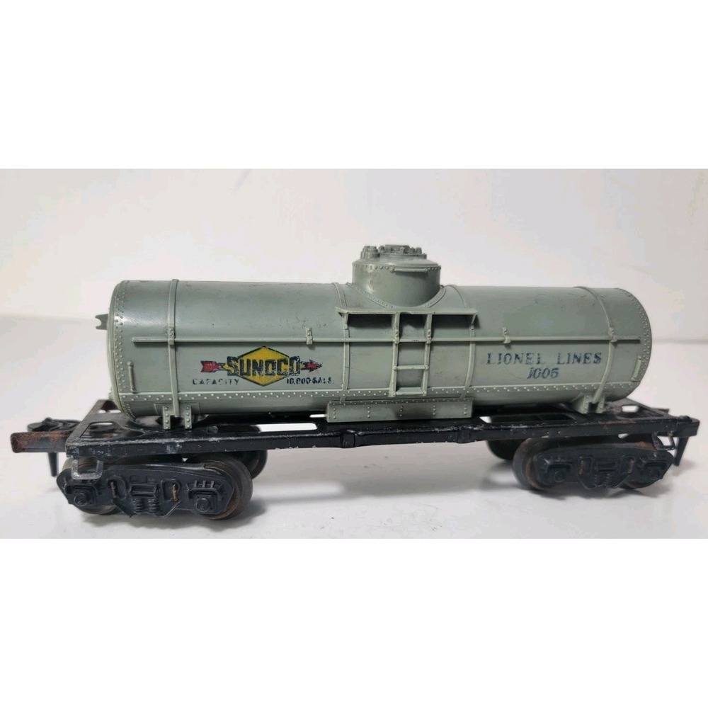 Lionel O Gauge Sunoco Single Dome Tanker Car Gray #1005 Model Train